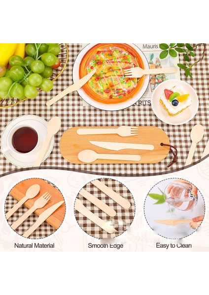 10-500 Adet Tek Kullanımlık Ahşap Çatal Bıçak Takımı/çatal Kaşık/kesici Bıçak Düğün Doğum Günü Parti Malzemeleri Mutfak Eşyası Tatlı Kek Kepçesi (Yurt Dışından) modelleri