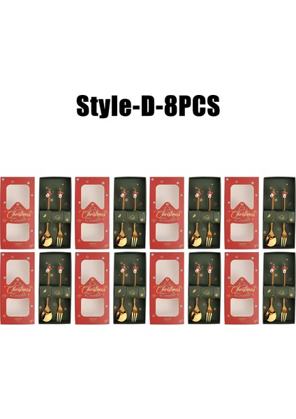 10 Paket Noel Kaşık ve Çatal Seti Paslanmaz Çelik Yaratıcı Sofra Takımı Kahve Çay Tatlı Kaşık ve Çatal Zarif Hediye Seti (Yurt Dışından)