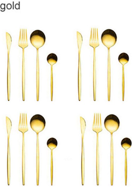Altın Kaplama Yemek Takımları 304 Paslanmaz Çelik Çatal Bıçak Takımı Sofra Takımı Batı Biftek Gümüş Bıçak Çatal Çay Kaşığı Akşam Yemeği Mutfak P1 (Yurt Dışından)