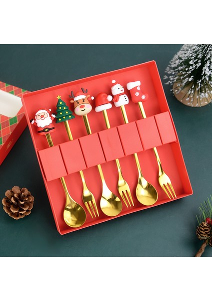 4 Adet Noel Kahve Kaşık Çatal Seti Elk Noel Çatal Bıçak Takımı Ağaç Dekoru Tatlı Kepçesi Meyve Çatalı Kahve Kaşığı Noel Hediyeleri (Yurt Dışından) fiyatları