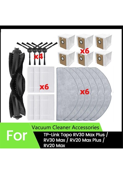23 Adet Tp-Link Tapo RV30 Max Plus/ RV30 Max/ RV20 Max Plus / RV20 Max Vakum Aksesuarları Hepa Filtre Paspas Yan Fırça (Yurt Dışından)