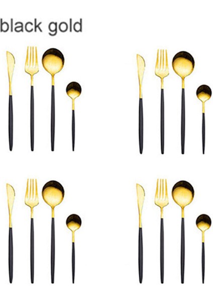Altın Kaplama Yemek Takımları 304 Paslanmaz Çelik Çatal Bıçak Takımı Sofra Takımı Batı Biftek Gümüş Bıçak Çatal Çay Kaşığı Akşam Yemeği Mutfak P1 (Yurt Dışından)