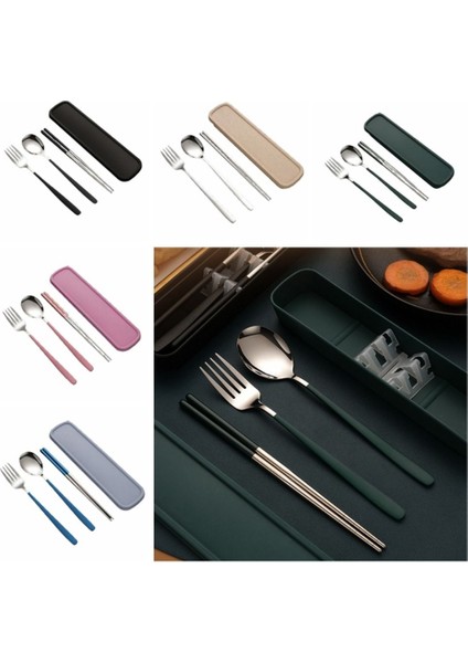 3'ü 1 Arada Sofra Takımı Gümüş/altın Rengi Paslanmaz Çatal ve Kaşık Yemek Çubukları Seti Paketleme Kutusu Paslanmaz Çelik (Yurt Dışından) fiyatları