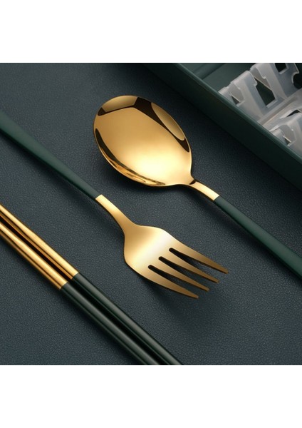 3'ü 1 Arada Sofra Takımı Gümüş/altın Rengi Paslanmaz Çatal ve Kaşık Yemek Çubukları Seti Paketleme Kutusu Paslanmaz Çelik (Yurt Dışından) modelleri