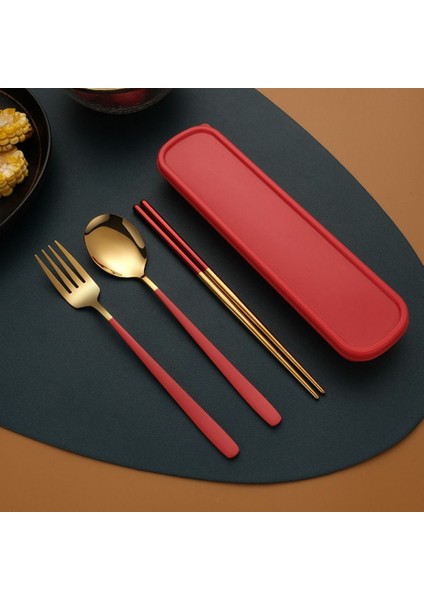 3'ü 1 Arada Sofra Takımı Gümüş/altın Rengi Paslanmaz Çatal ve Kaşık Yemek Çubukları Seti Paketleme Kutusu Paslanmaz Çelik (Yurt Dışından) fırsatları