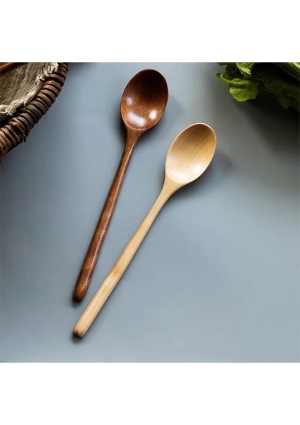 2 Adet Ahşap Kaşık Mutfak Pişirme Aletleri Araçları Çorba Çay Kaşığı Sofra Takımı Catering Pişirme Aracı Kahve Çorba Çay Kaşığı Bal Kaşığı (Yurt Dışından)