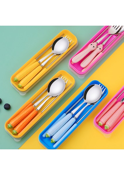 Sevimli Paslanmaz Çelik Çatal Bıçak Takımı Tam Seyahat Yürüyüş Sofra Takımı Çocuklar Piknik Taşınabilir Çatal Bıçak Takımı Çatal Kaşıklar Yemek Takımı Ev (Yurt Dışından) fiyatları