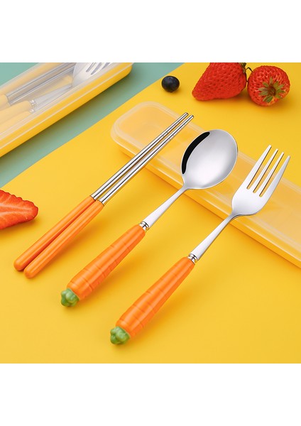 Sevimli Paslanmaz Çelik Çatal Bıçak Takımı Tam Seyahat Yürüyüş Sofra Takımı Çocuklar Piknik Taşınabilir Çatal Bıçak Takımı Çatal Kaşıklar Yemek Takımı Ev (Yurt Dışından) fırsatları