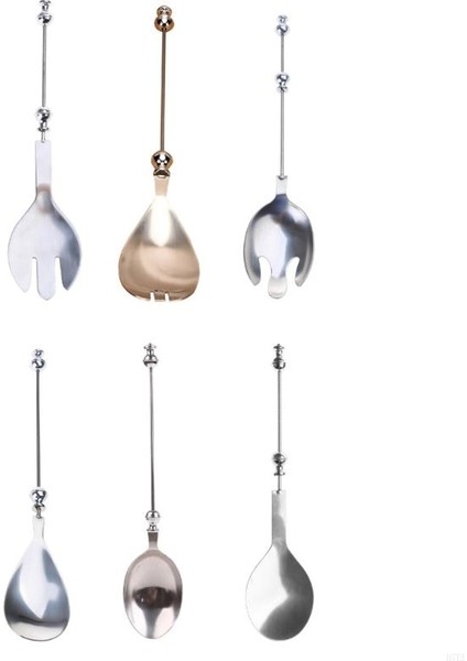 H7EE Paslanmaz Çelik Salata Kaşığı Kendin Yap Dekoratif Boncuklu Yemek Kaşığı Çatal Bıçak Takımı Parti Sofra Takımı Boncuklarla Dekore Edilmiş Servis Kaşığı (Yurt Dışından) fiyatları