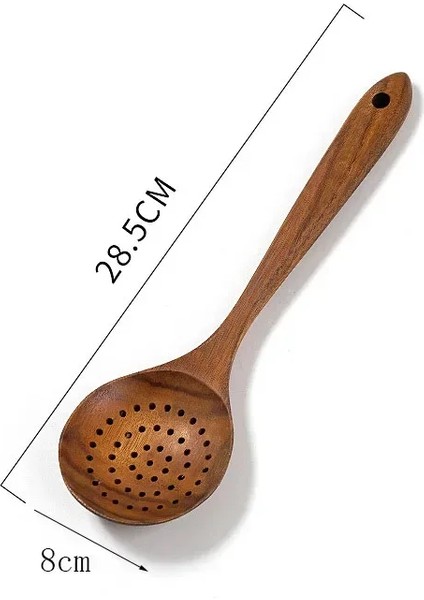 Tayland Tik Doğal Ahşap Sofra Takımı Kaşık Pirinç Süzgeci Çorba Kepçesi Pişirme Çorba Kaşıkları Kepçe Mutfak Seti Alet (Yurt Dışından)