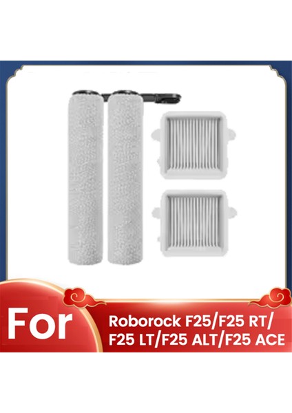 Roborock F25/F25 RT/F25 LT/F25 ALT/F25 Ace Islak ve Kuru Elektrikli Süpürge Yedek Parçaları Için 4 Adet Fırça ve Filtre Seti (Yurt Dışından)
