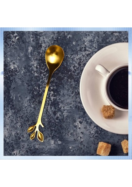 L57A-KAHVE Karıştırma Kaşığı Paslanmaz Çelik Yaratıcı Dal Yaprak Şekli Yaratıcı Çatal Bıçak Takımı Tatlı Kaşığı Reçel Dondurma Çay Kaşığı G (Yurt Dışından) modelleri