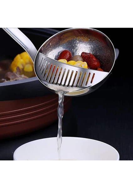 Uzun Saplı Paslanmaz Çelik Çorba Kaşığı Çıkarılabilir Filtreli Pişirme Süzgeci Gereçleri Kepçe Yaratıcı Ev Mutfak Aletleri (Yurt Dışından) modelleri