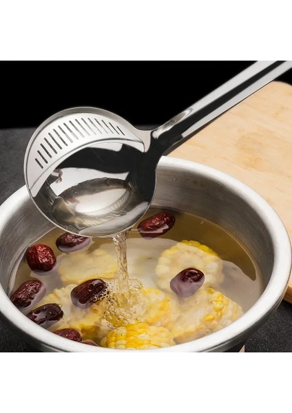 Uzun Saplı Paslanmaz Çelik Çorba Kaşığı Çıkarılabilir Filtreli Pişirme Süzgeci Gereçleri Kepçe Yaratıcı Ev Mutfak Aletleri (Yurt Dışından) fırsatları