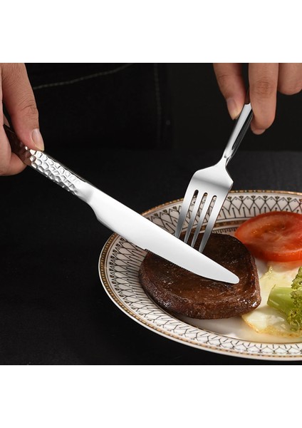 5 Adet Paslanmaz Çelik Lüks Sofra Takımı Batı Sofra Takımı Çatal Çekiç Biftek Bıçağı Çatal Kaşık Kalıplama Cilalama Sofra Takımı Seti (Yurt Dışından) fırsatları