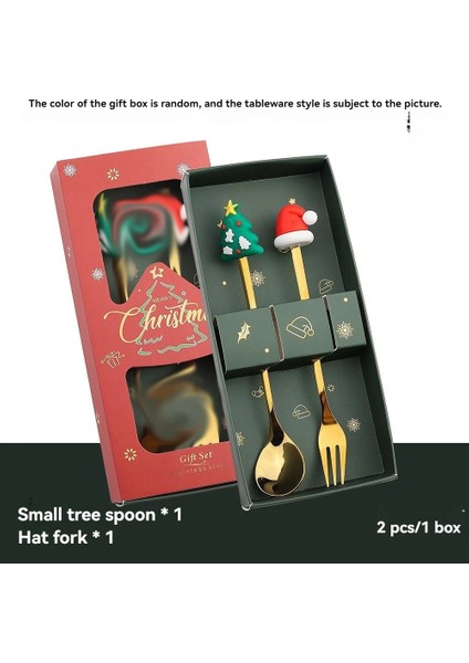Paslanmaz Çelik Noel Sofra Takımı Kaşık ve Çatal Yaratıcı Yemek Takımı Kahve Çay Tatlı Kaşığı Zarif Hediye Seti (Yurt Dışından)