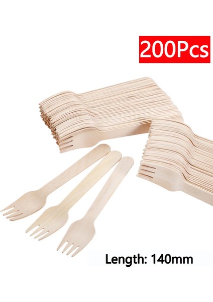 10-450 Adet Tek Kullanımlık Ahşap Kaşık Çatal Bıçak Çatal Bıçak Takımı Doğum Günü Düğün Piknik Parti Sofra Takımı Dekorasyon Malzemeleri Tatlı Pasta (Yurt Dışından)