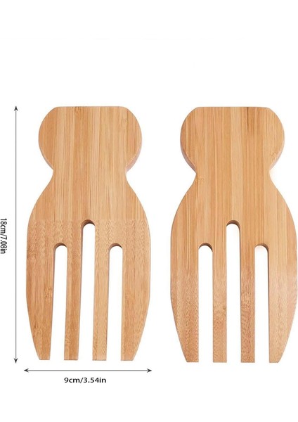 Bambu Salata Karıştırma Aracı Mutfak Çorbası Için Salata Çatalı Boyanmamış Ahşap Salata Kaşığı Karıştırma Çatalı Ahşap Gereçler Sofra Takımı (Yurt Dışından)