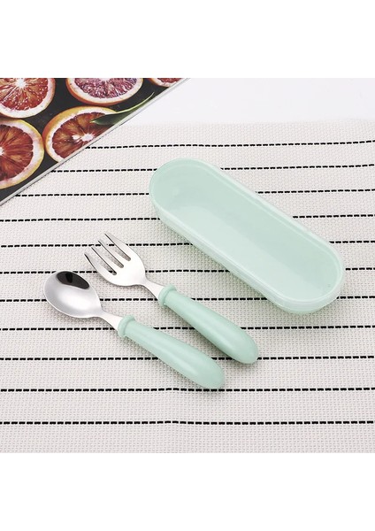 3 Adet Paslanmaz Çelik Çatal Bıçak Takımı Sofra Takımı Kutusu Taşınabilir Kaşık Çatal Bebek Çocuk Çocuk Yemek Takımı Seyahat Açık Hava Yeniden Kullanılabilir Mutfak (Yurt Dışından)