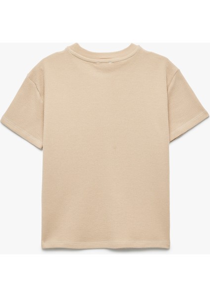 Nakış Detaylı Kısa Kollu Bisiklet Yaka Pamuklu Tişört fiyatları