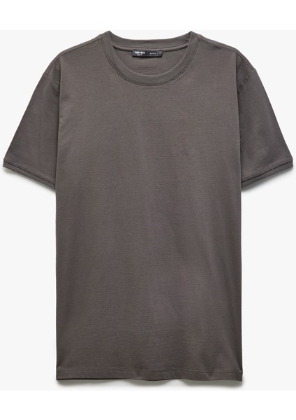 Kısa Kollu Bisiklet Yaka Pamuklu Slim Fit Erkek Basic Tişört modelleri