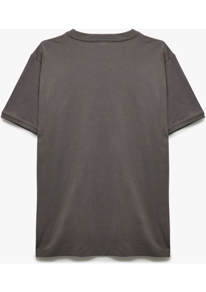 Kısa Kollu Bisiklet Yaka Pamuklu Slim Fit Erkek Basic Tişört fırsatları