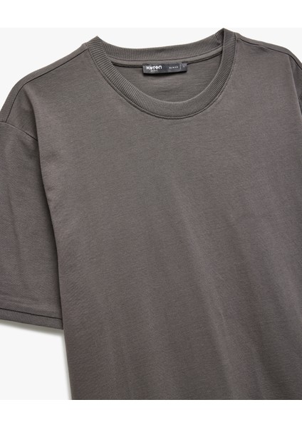 Kısa Kollu Bisiklet Yaka Pamuklu Slim Fit Erkek Basic Tişört indirimleri