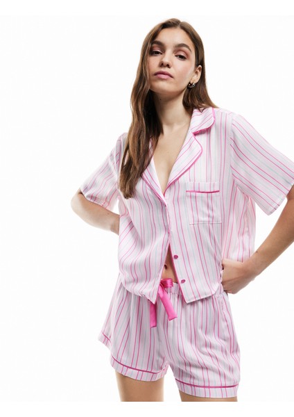 Rahat Kalıp Viskon Kumaş Şort Pijama Altı