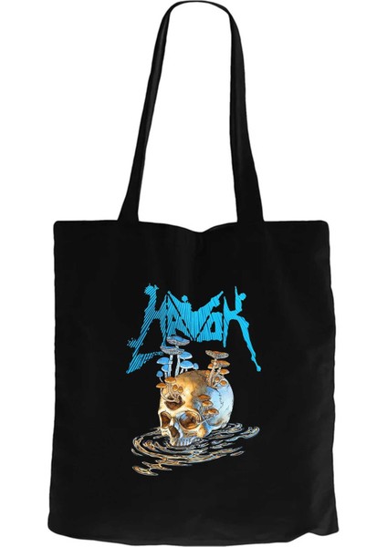 Havok Skull Siyah Kanvas Bez Çanta