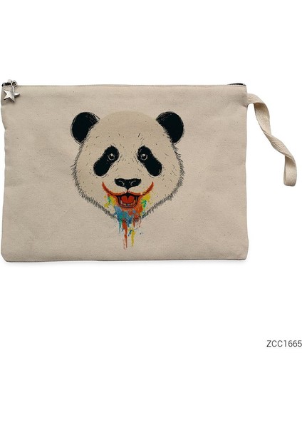 Panda In Colors Krem Clutch Astarlı Cüzdan / El Çantası