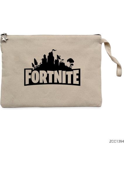 Fortnite Logo 1 Krem Clutch Astarlı Cüzdan / El Çantası