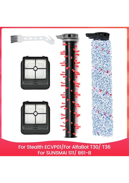 Stealth ECVP01 Için Silindir Fırça ve Filtre Seti Alfabot T30/ T36 Için Sunsmaı S11/ B61-B Kablosuz Elektrikli Süpürge Parçaları (Yurt Dışından)