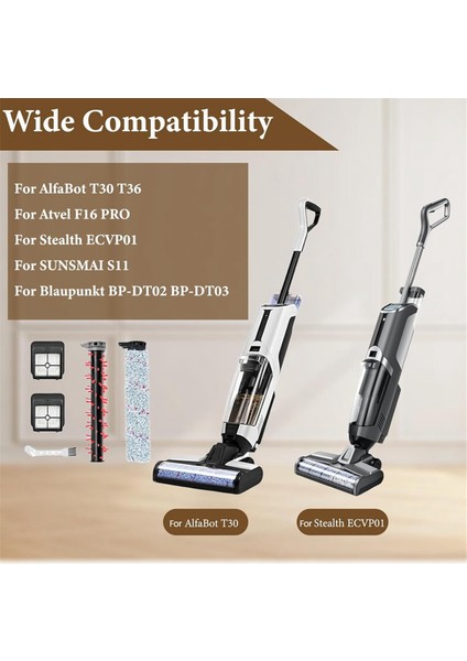 Stealth ECVP01 Için Silindir Fırça ve Filtre Seti Alfabot T30/ T36 Için Sunsmaı S11/ B61-B Kablosuz Elektrikli Süpürge Parçaları (Yurt Dışından)
