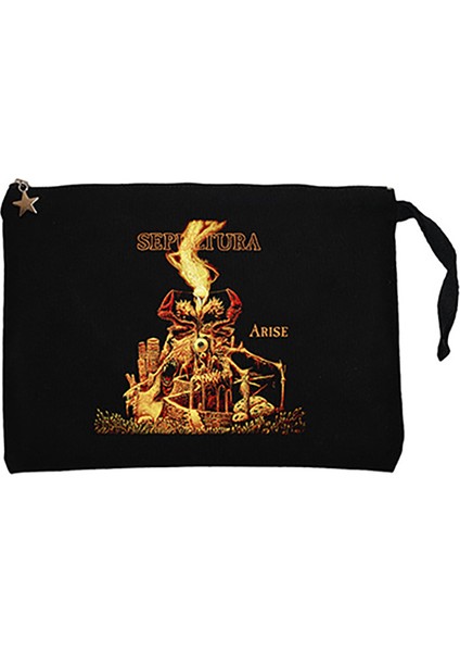 Sepultura Arise Siyah Clutch Astarlı Cüzdan / El Çantası