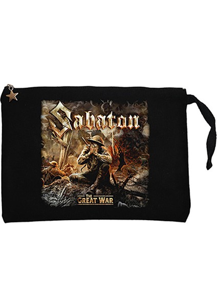 Sabaton The Great War Siyah Clutch Astarlı Cüzdan / El Çantası