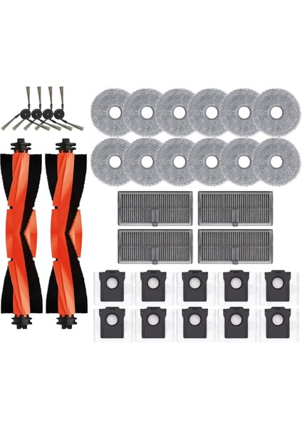 Dreame X40 Ultra / L40 Ultra/mova P50 Pro Ultra Yedek Parça Aksesuarları Ana Yan Fırça Filtre Paspas Bezi Toz Torbası (Yurt Dışından)