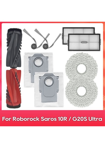 Roborock Saros 10R / G20S Ultra Aksesuarları Parça Ana Yan Fırça Hepa Filtre Paspas Bezi Toz Torbası Robot Süpürgeler Kiti (Yurt Dışından)