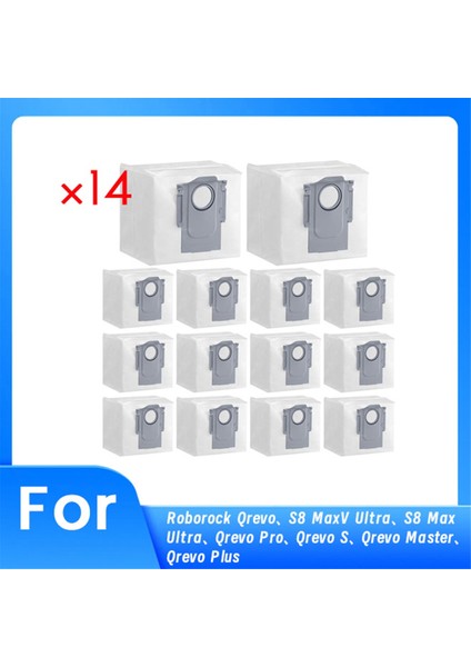 Roborock Qrevo/s8 Maxv Ultra/s8 Max Ultra/qrevo Pro/qrevo S/qrevo Master/qrevo Plus Elektrikli Süpürge Için 2,7 L Tek Kullanımlık Toz Torbası (Yurt Dışından)