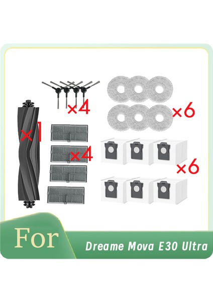 E30 Ultra Roller Yan Fırça Hepa Filtre Paspas Pedi Toz Torbası Ultra Aksesuarları Için 21 Adet (Yurt Dışından)