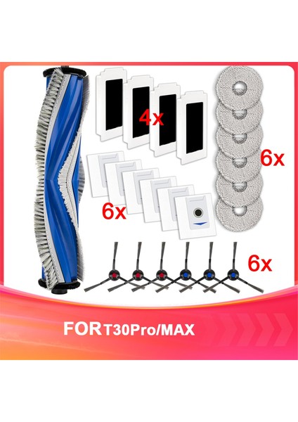 Ecovacs Deebot T30 Omni/ T30 Pro Omni/yeedi M12 Pro+ Robot Süpürge Için 23'lü M12 Pro+ Yedek Parçalar (Yurt Dışından)