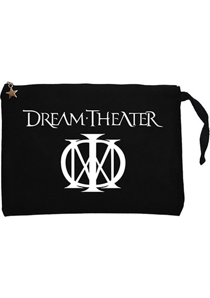 Dream Theater Logo 3 Siyah Clutch Astarlı Cüzdan / El Çantası