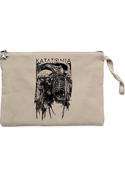 Katatonia Dead Eagle Krem Clutch Astarlı Cüzdan / El Çantası