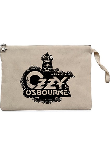 Ozzy Osbourne Skull Krem Clutch Astarlı Cüzdan / El Çantası