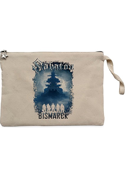 Sabaton Bismarck Krem Clutch Astarlı Cüzdan / El Çantası