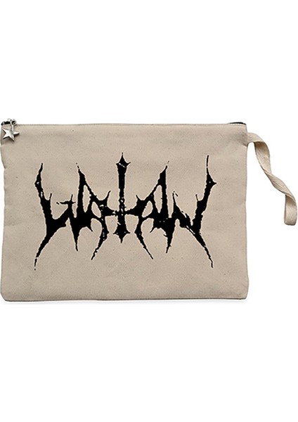Watain Logo Krem Clutch Astarlı Cüzdan / El Çantası