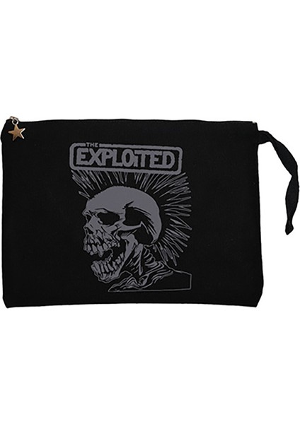 The Exploited Skull Siyah Clutch Astarlı Cüzdan / El Çantası