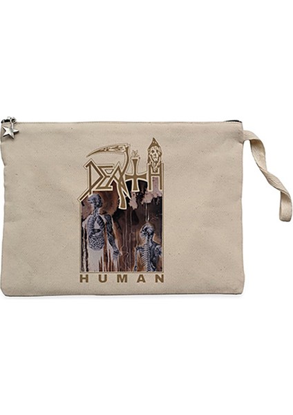 Death Human 2 Krem Clutch Astarlı Cüzdan / El Çantası