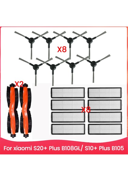 Xiaomi Robot Vakum S20+ Plus B108GL/ S10+ Plus B105 Parçaları Ana Silindir Yan Fırça Hepa Filtre Aksesuarları (Yurt Dışından)