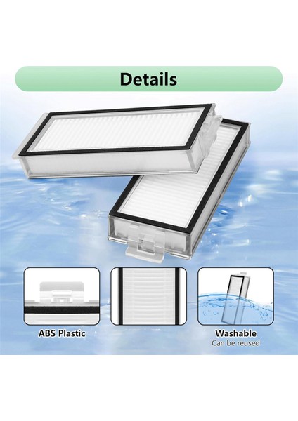 Roborock Q7, Q7+, Q7 Max, Q7 Max+, Q5 Pro, Q5 Pro+, Q8 Max, Q8 Max+ Robot Süpürge Hepa Filtresi Için 12 Paket Yıkanabilir Filtre (Yurt Dışından) modelleri