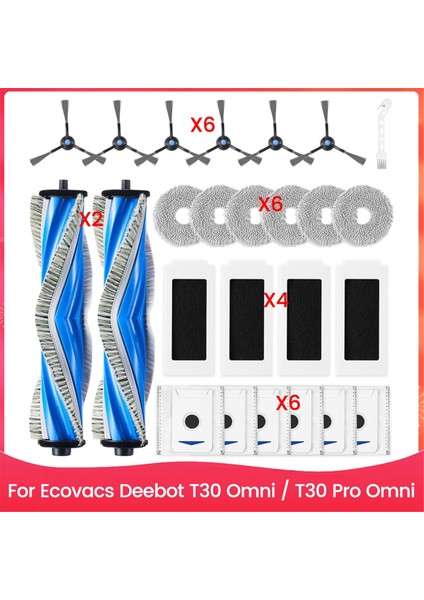 Ecovacs Deebot T30 Omni / T30 Pro Omni Robot Süpürge Için Aksesuar Seti, Yedek Aksesuarlar (Yurt Dışından)